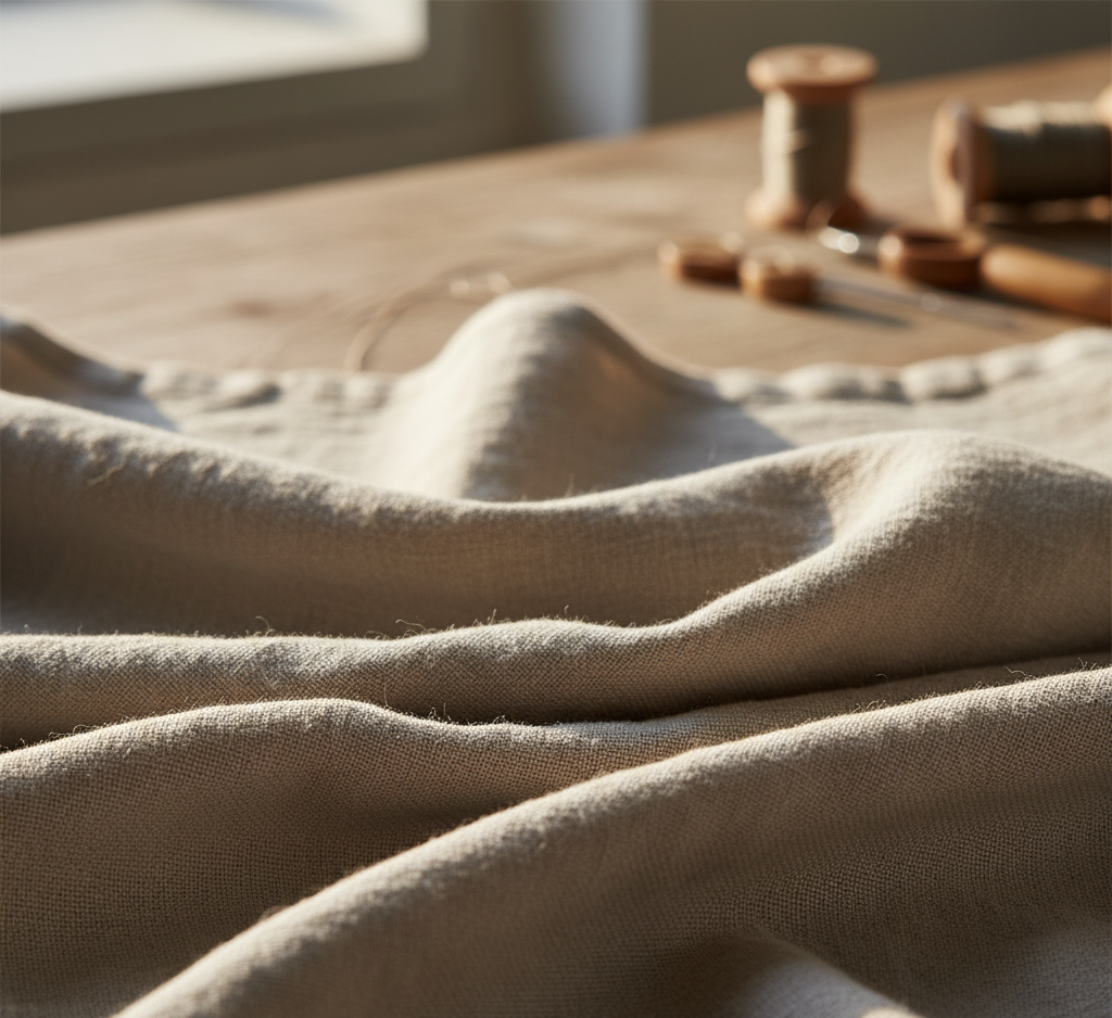 A close-up of the soft texture of a premium washed cotton bag