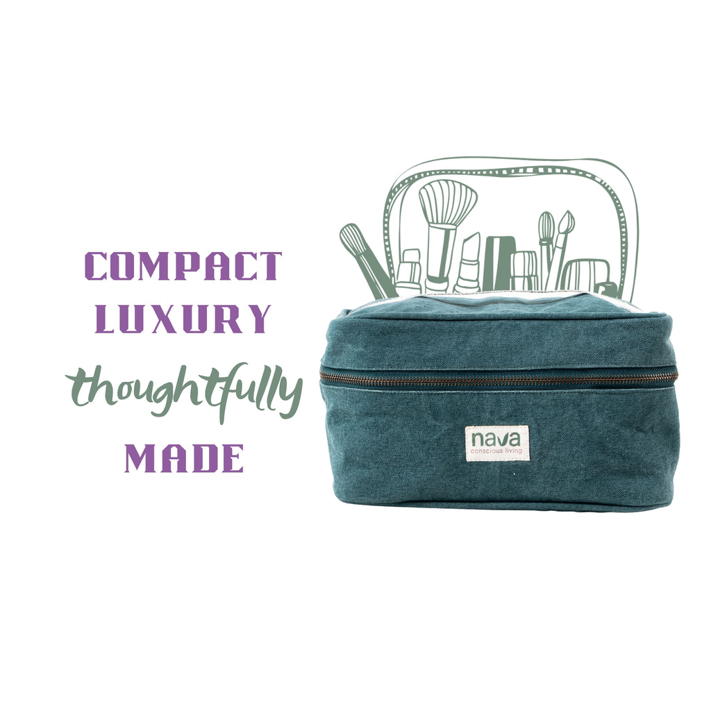 Nava Eco Friendly cosmetic and Make up pouch for storage, green colour