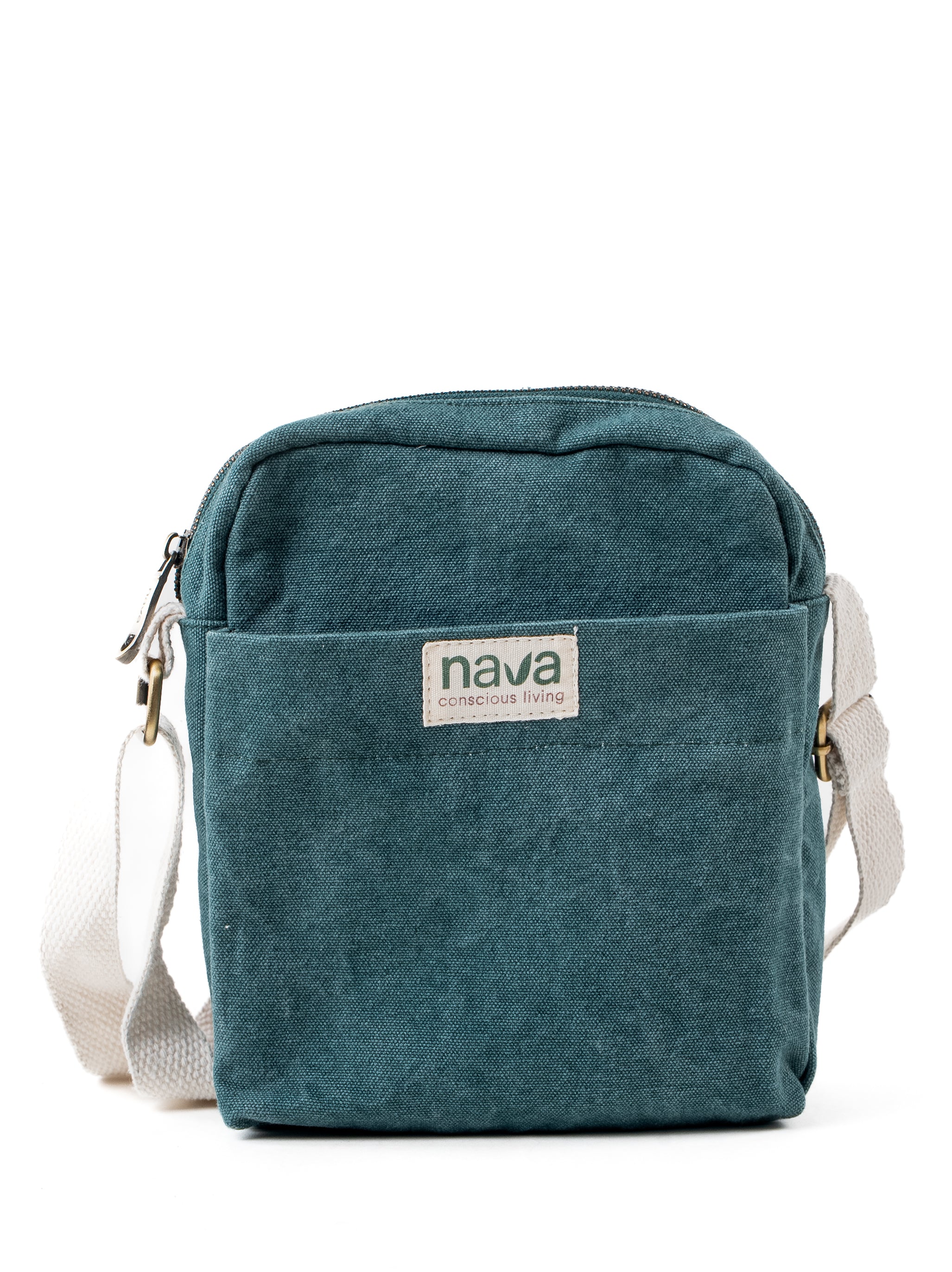 Nava branded eco-friendly cotton crossbody sling bag in Green 