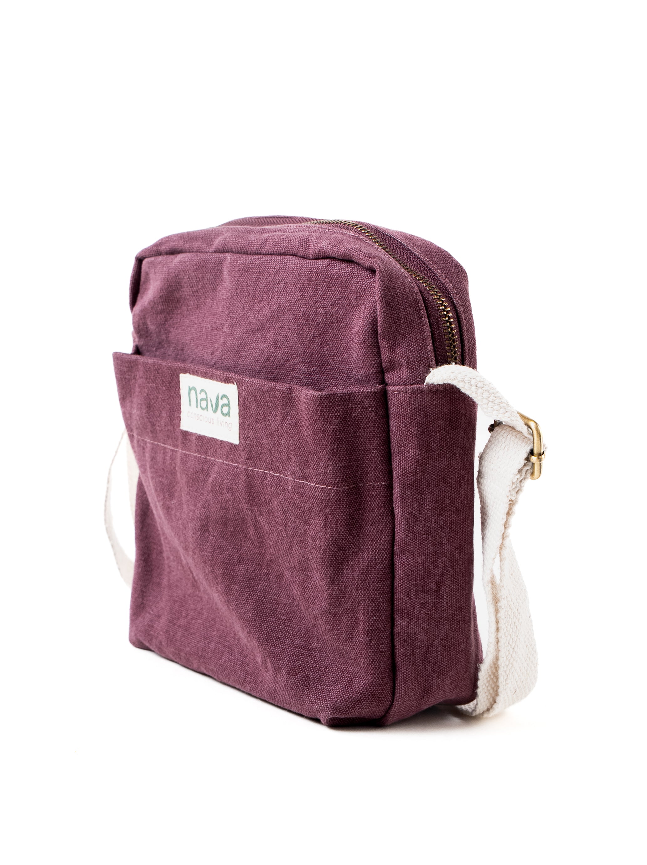 Nava branded eco-friendly cotton crossbody sling bag in red 