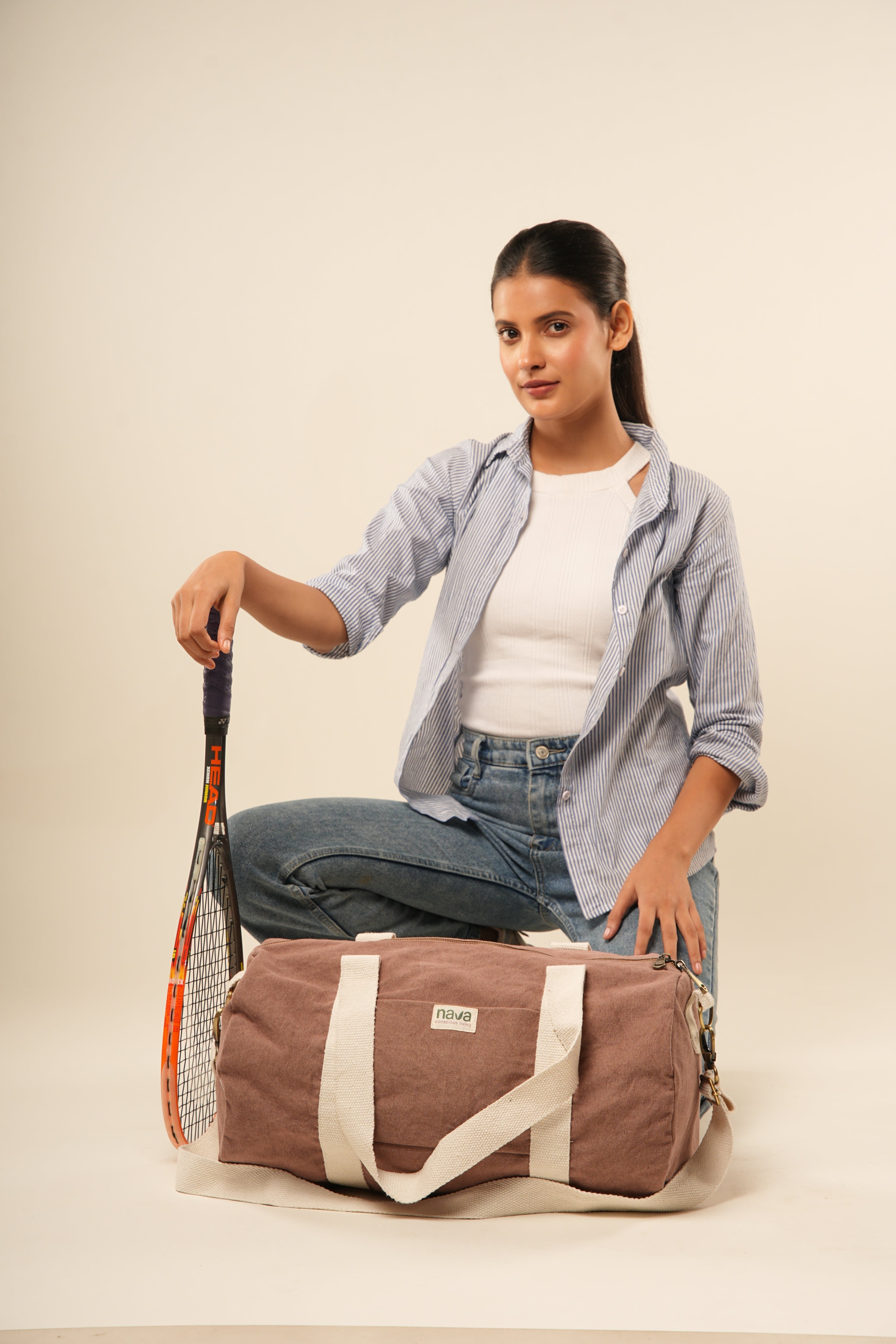 Nava Eco-friendly brown Duffle Bag for sports 
