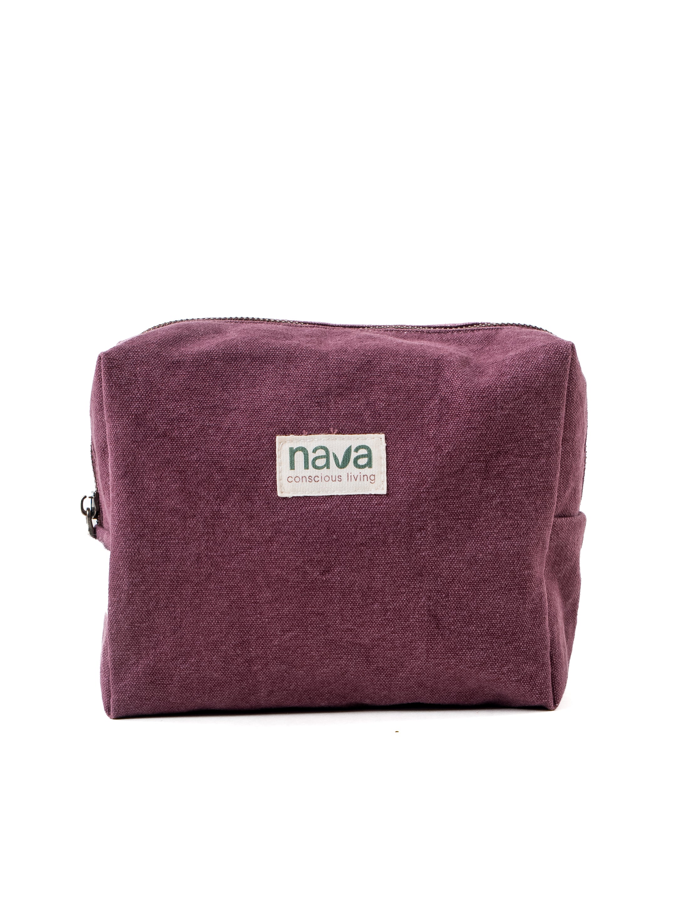 Nava brand eco-friendly cotton pouch in Red for storing toiletries and other essentials