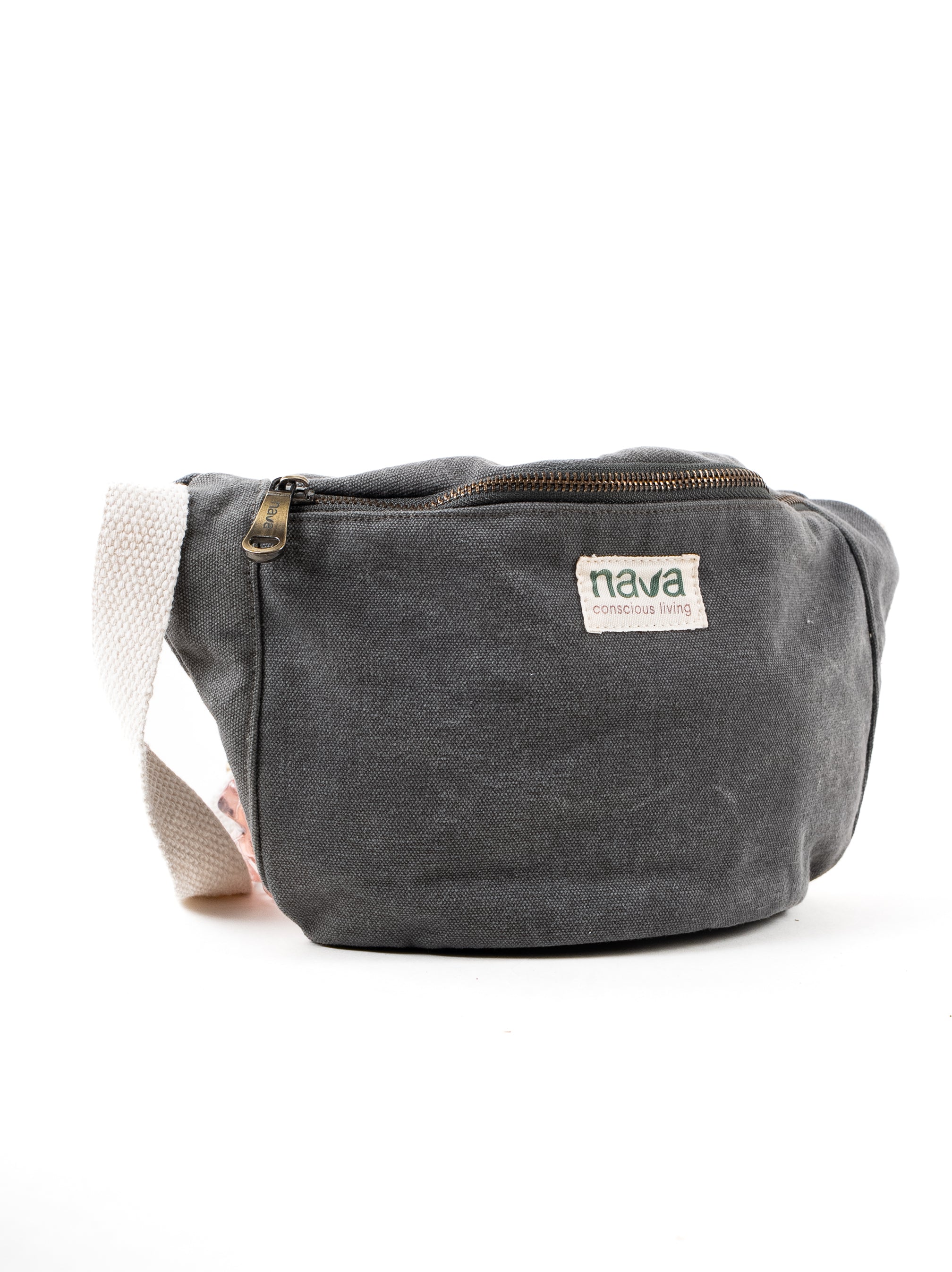 Nava Eco-friendly washed cotton waist fanny pack in olive